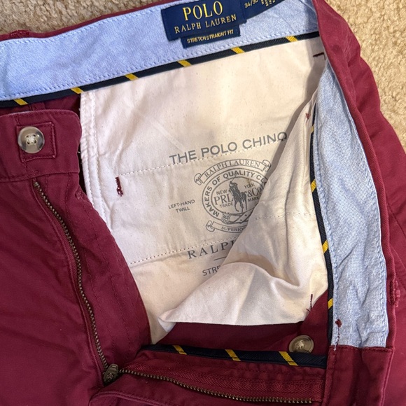 Polo by Ralph Lauren Wine Red Stretch Chinos 34x30 - Picture 4 of 4